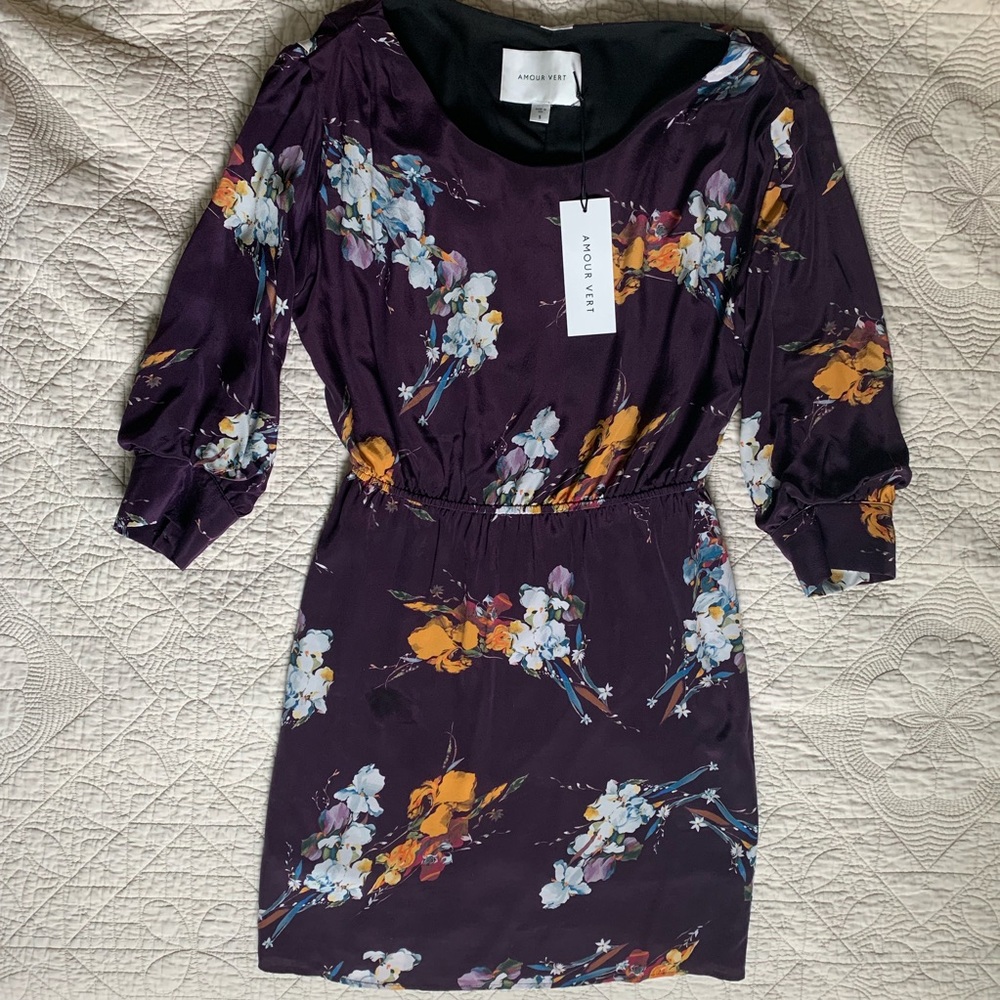 NWT Amour Vert Arabella silk dress